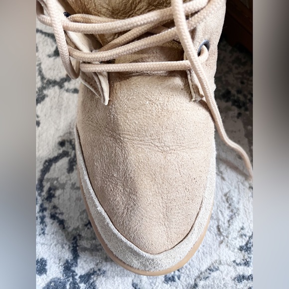 Country Leather Sheepskin Sand Hiker Short Boots Women’s Tan Brown Size 7 Sturdy - Picture 7 of 15